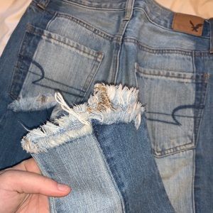 AE Two Tone Mom Jeans